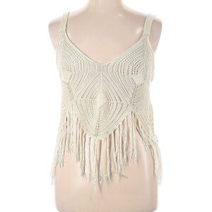 SHEIN Cream Crochet Fringe Camisole